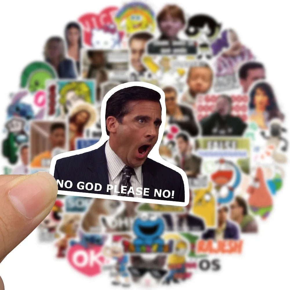 50/100Pcs Funny Meme Graffiti Stickers Vinyl Waterproof for Laptop Phone Case Notebook Water Bottle Toy DIY Decor Sticker Toys