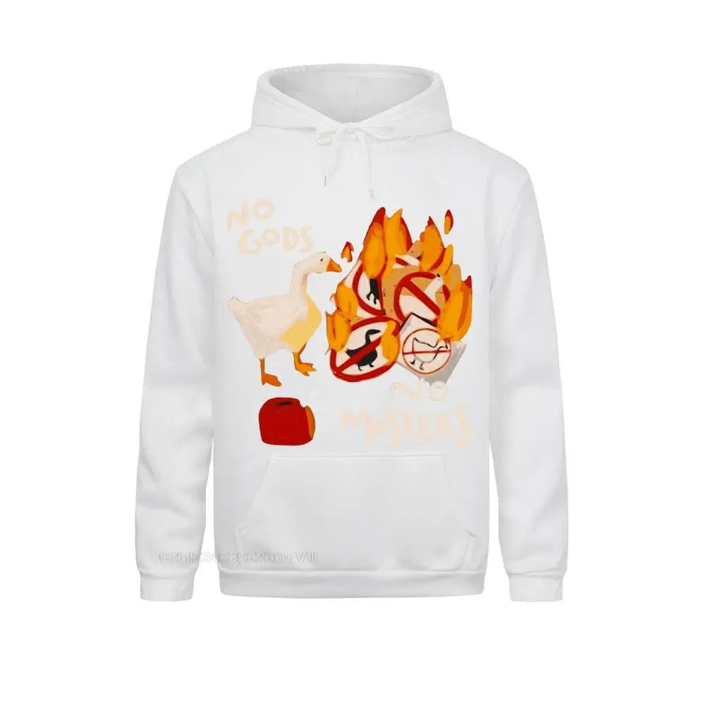 Men'S Harajuku Pullover Hoodie Untitled Goose Game No God No Meme Funny Pullover Hoodie Camisas Pullover Hoodie Crew Neck
