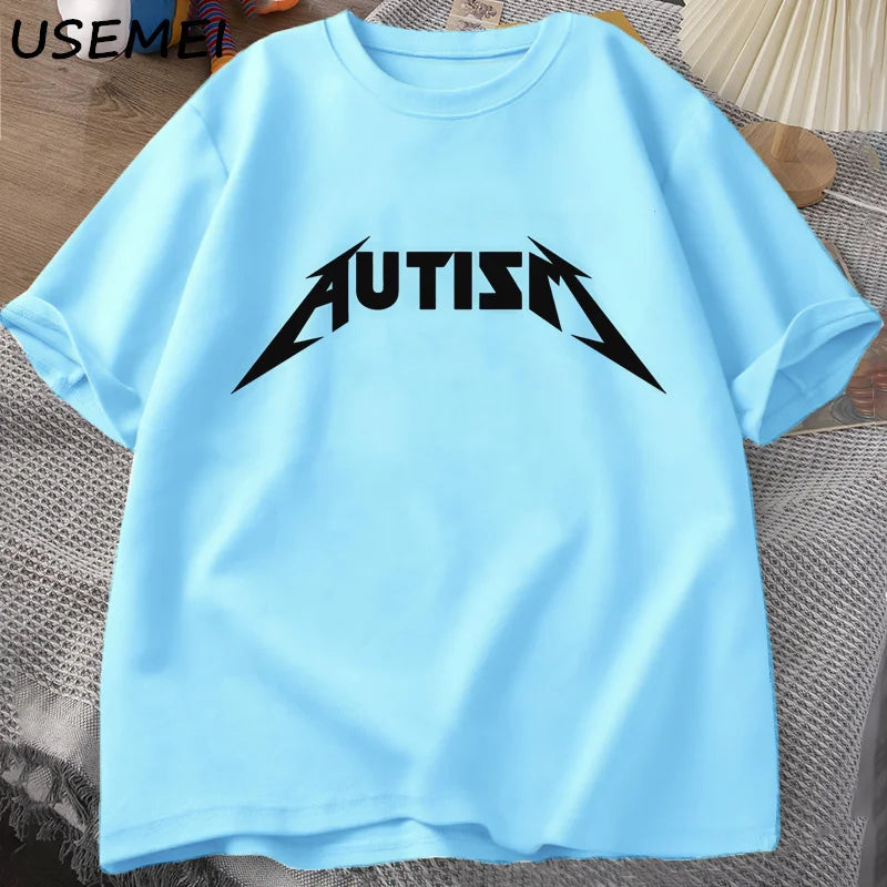 Autism Meme T Shirt Cotton Funny Humor Introvert T-Shirts for Men Women Letter Printed Tees Unisex T-Shirts Oversized