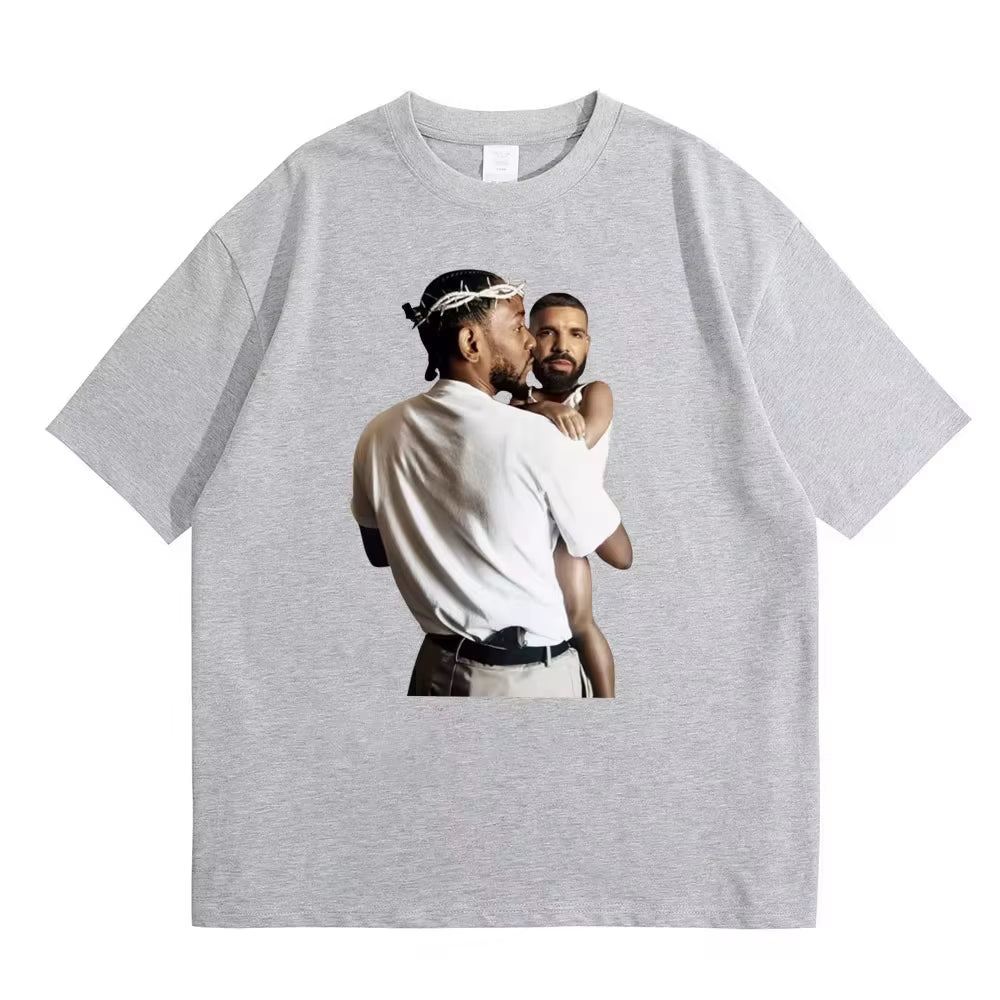 Streetwear Rapper Kendrick Lamar Drake Funny Meme T Shirt Mr Morale the Big Steppers Tee Men Women Hip Hop Casual Oversized Top