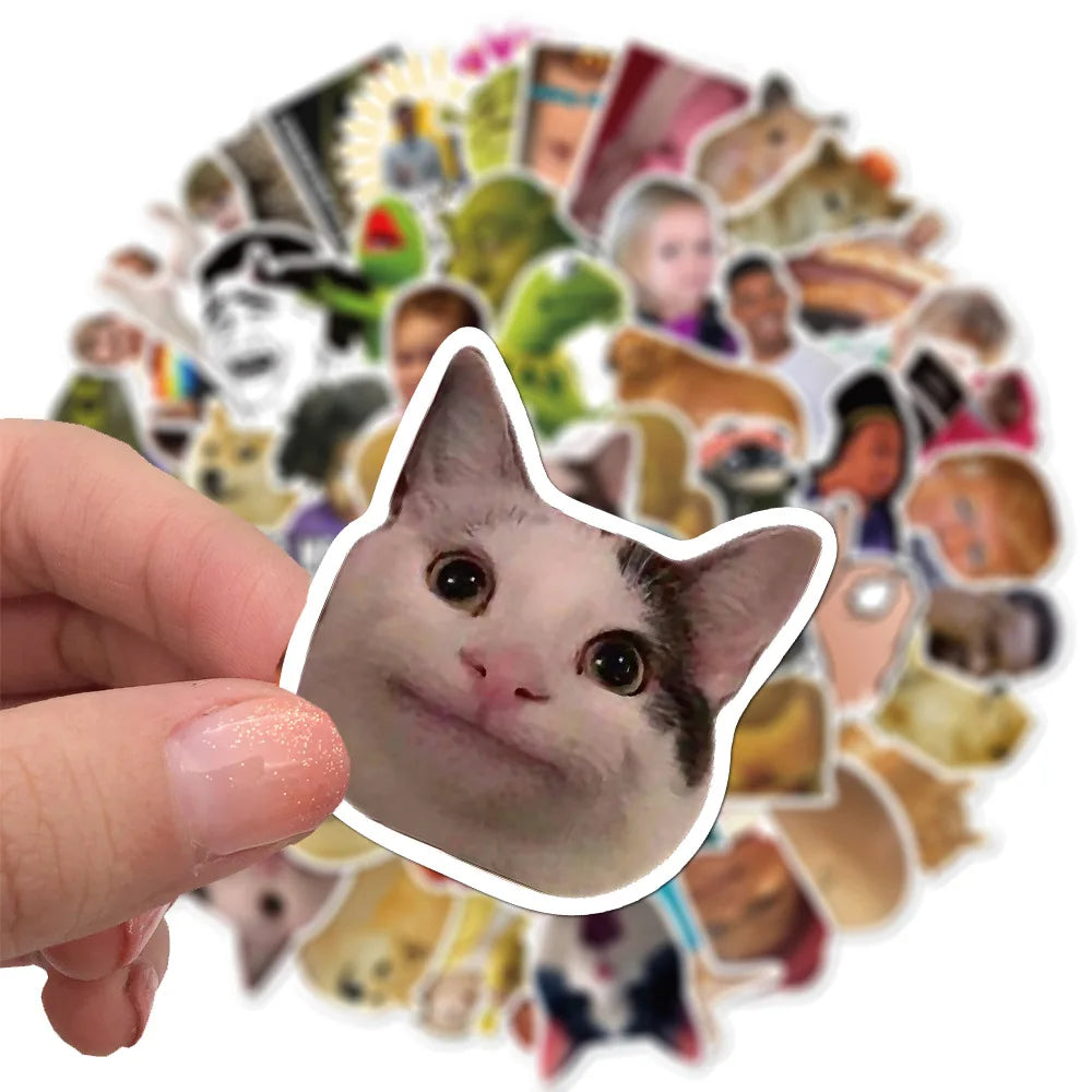 50/100Pcs Funny Meme Graffiti Stickers Vinyl Waterproof for Laptop Phone Case Notebook Water Bottle Toy DIY Decor Sticker Toys
