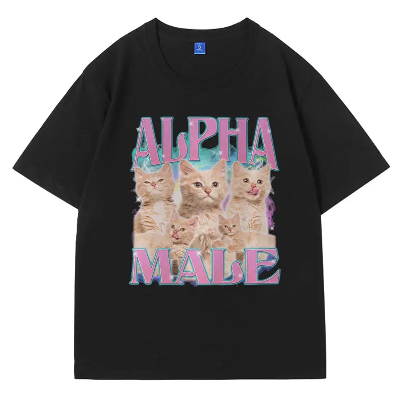 Alpha Male T-Shirt Guy Best Friend Gift Tshirts Summer Fashion Funny Meme Graphic T Shirt Short Sleeve Oversized Unisex Tshirts