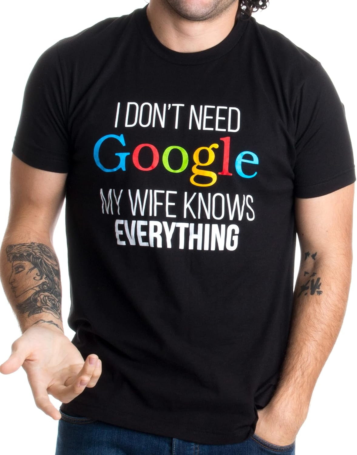 My Wife Knows Everything! | Funny Husband Dad Groom T-Shirt