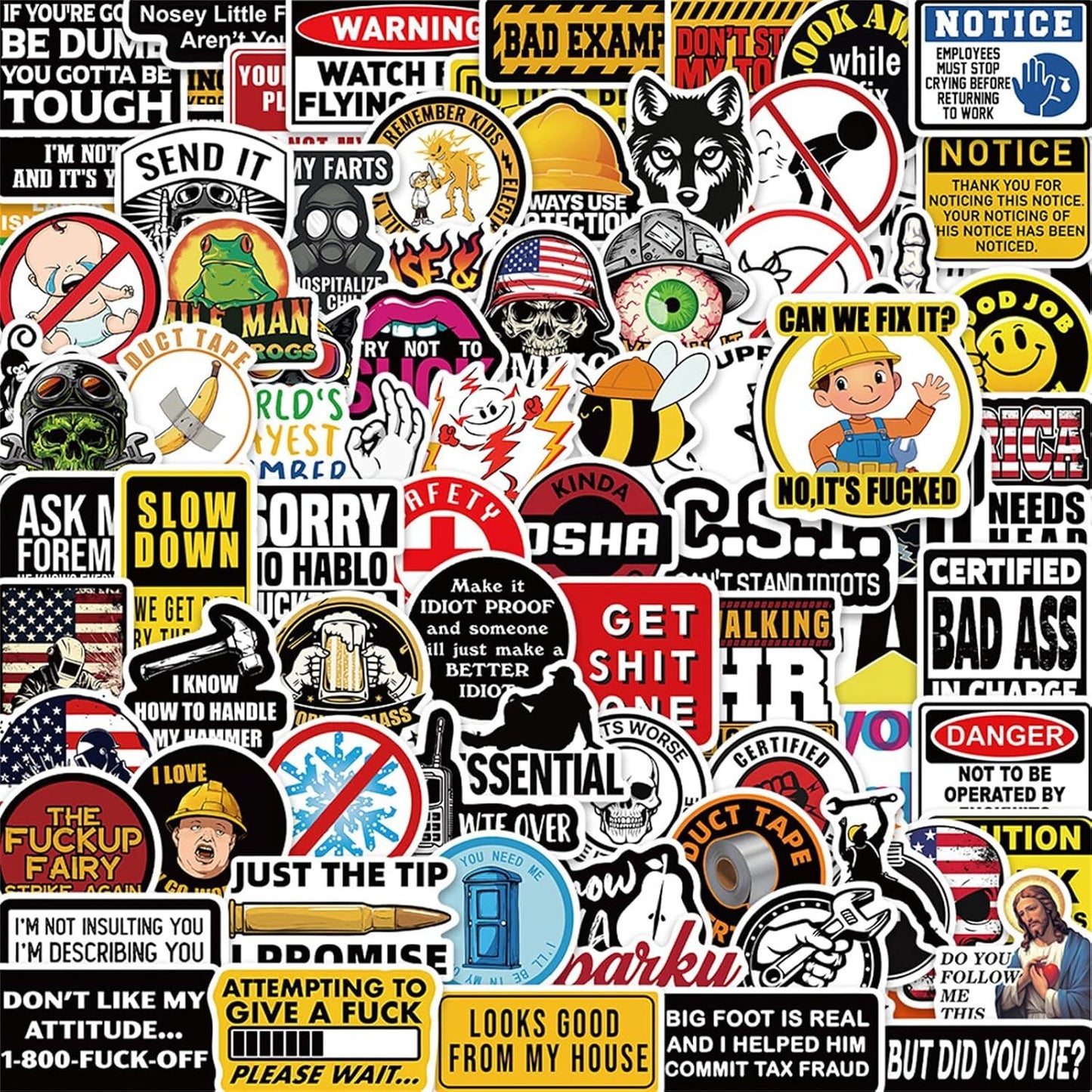 100 Pcs Funny Stickers for Adults (Dirty) Meme Water Bottles Sticker Pack Waterp
