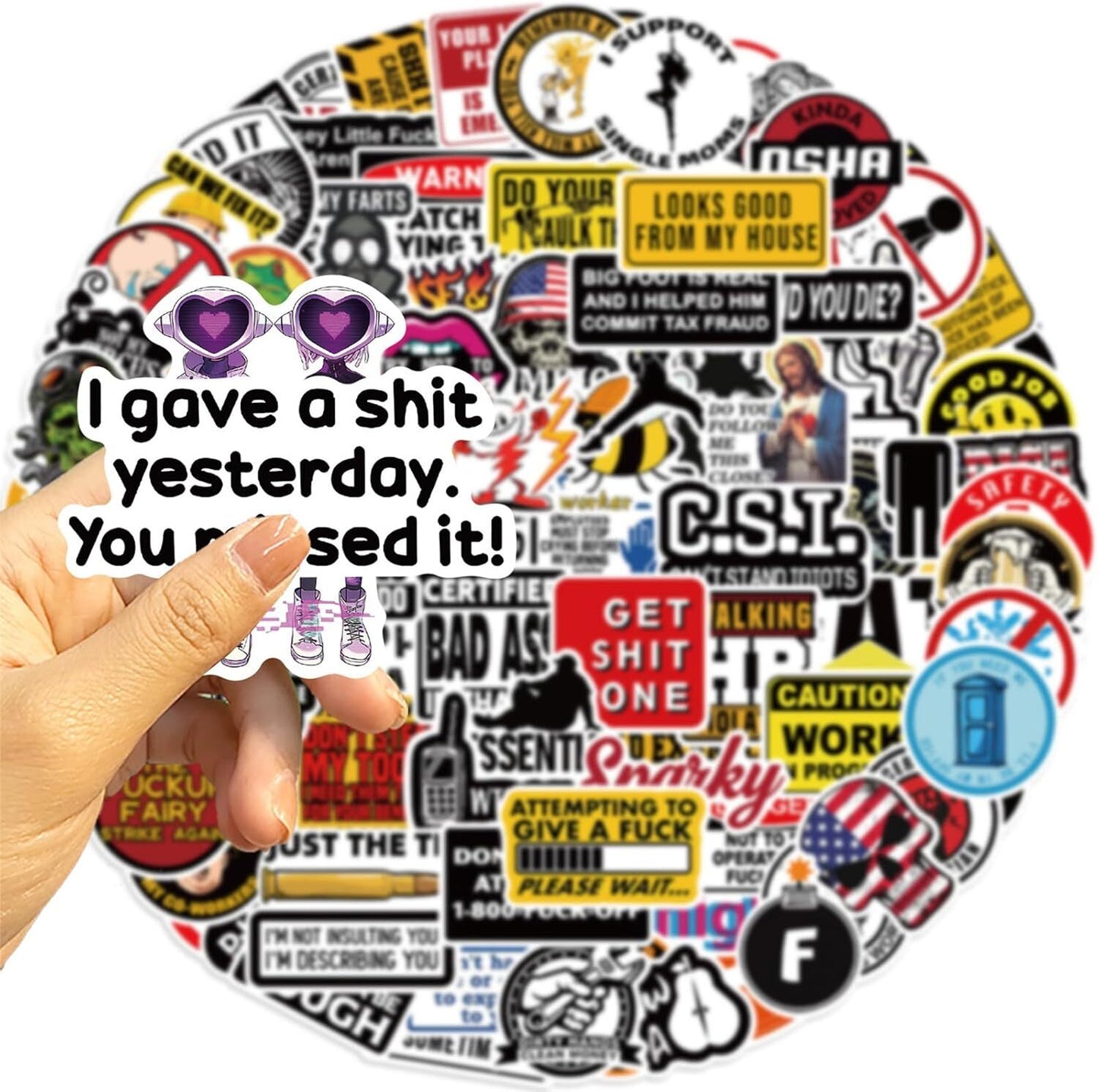 100 Pcs Funny Stickers for Adults (Dirty) Meme Water Bottles Sticker Pack Waterp