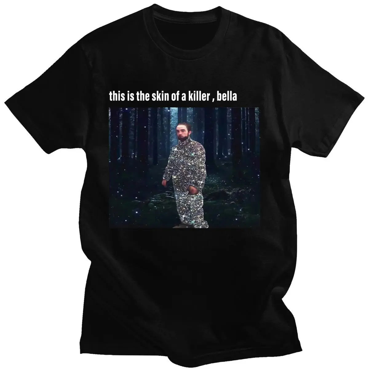 Funny Robert Pattinson Standing Meme T Shirt for Men Pure Cotton Tee Tops Vintage Rob Tshirt Short Sleeve Novelty T-Shirt