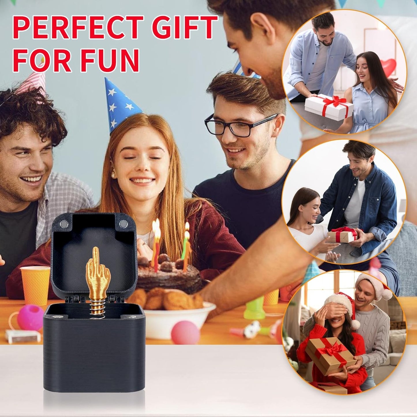 Middle Finger in a Box, Surprise Spoof Prank Gag Gifts for 1Pack