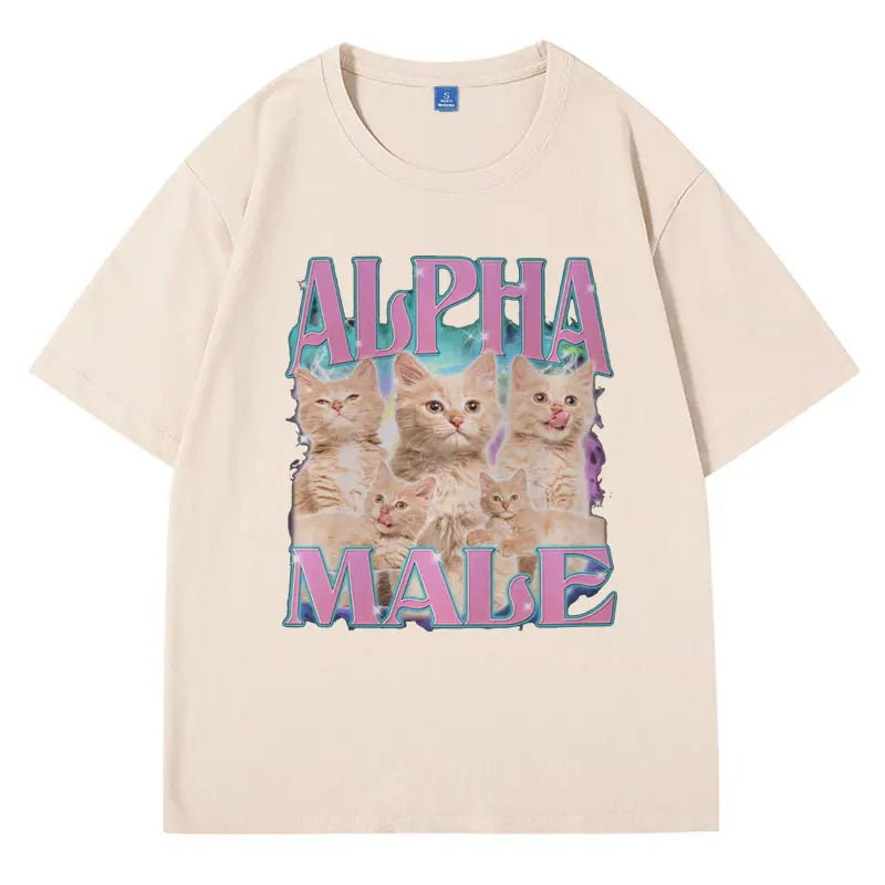 Alpha Male T-Shirt Guy Best Friend Gift Tshirts Summer Fashion Funny Meme Graphic T Shirt Short Sleeve Oversized Unisex Tshirts