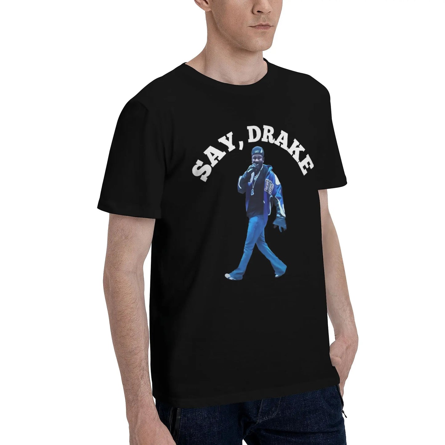 Rapper Kendrick Lamar Say Drake Meme Men T Shirt Vintage Tees Short Sleeve Crew Neck T-Shirt Cotton Printed Clothes
