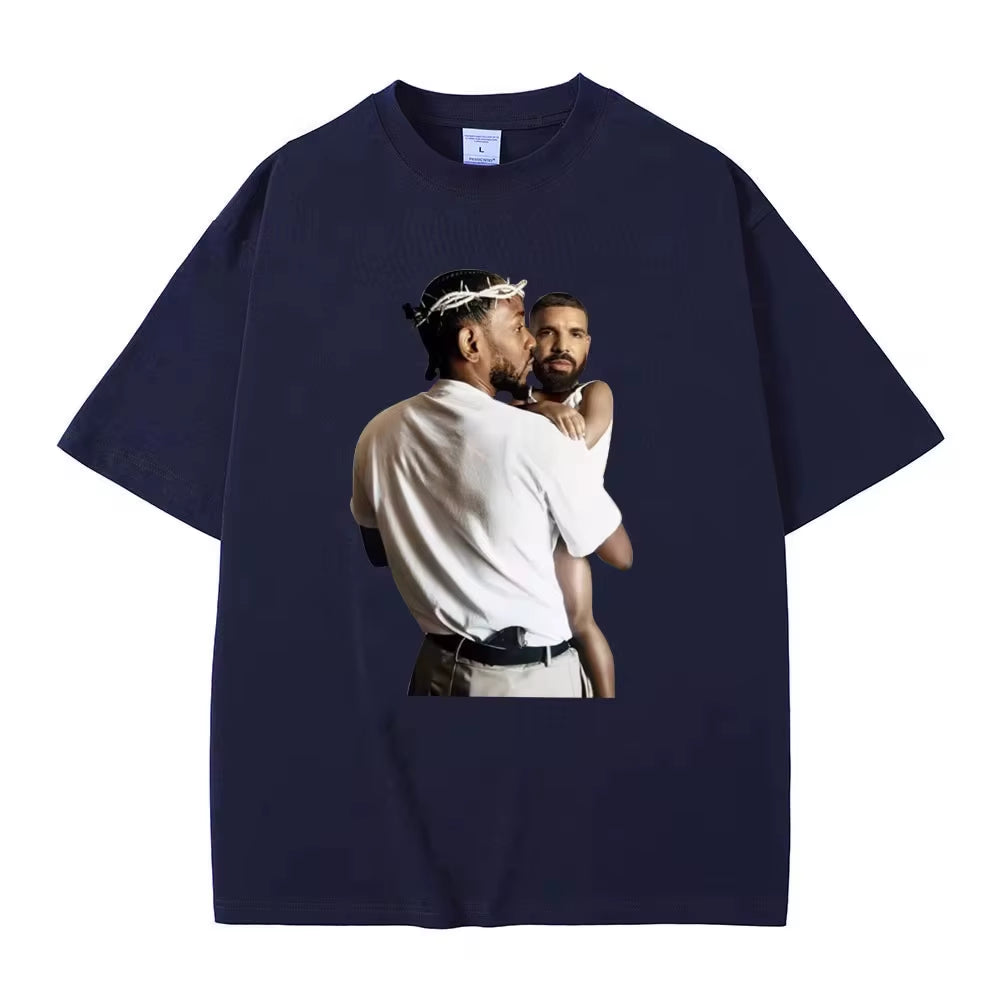 Streetwear Rapper Kendrick Lamar Drake Funny Meme T Shirt Mr Morale the Big Steppers Tee Men Women Hip Hop Casual Oversized Top