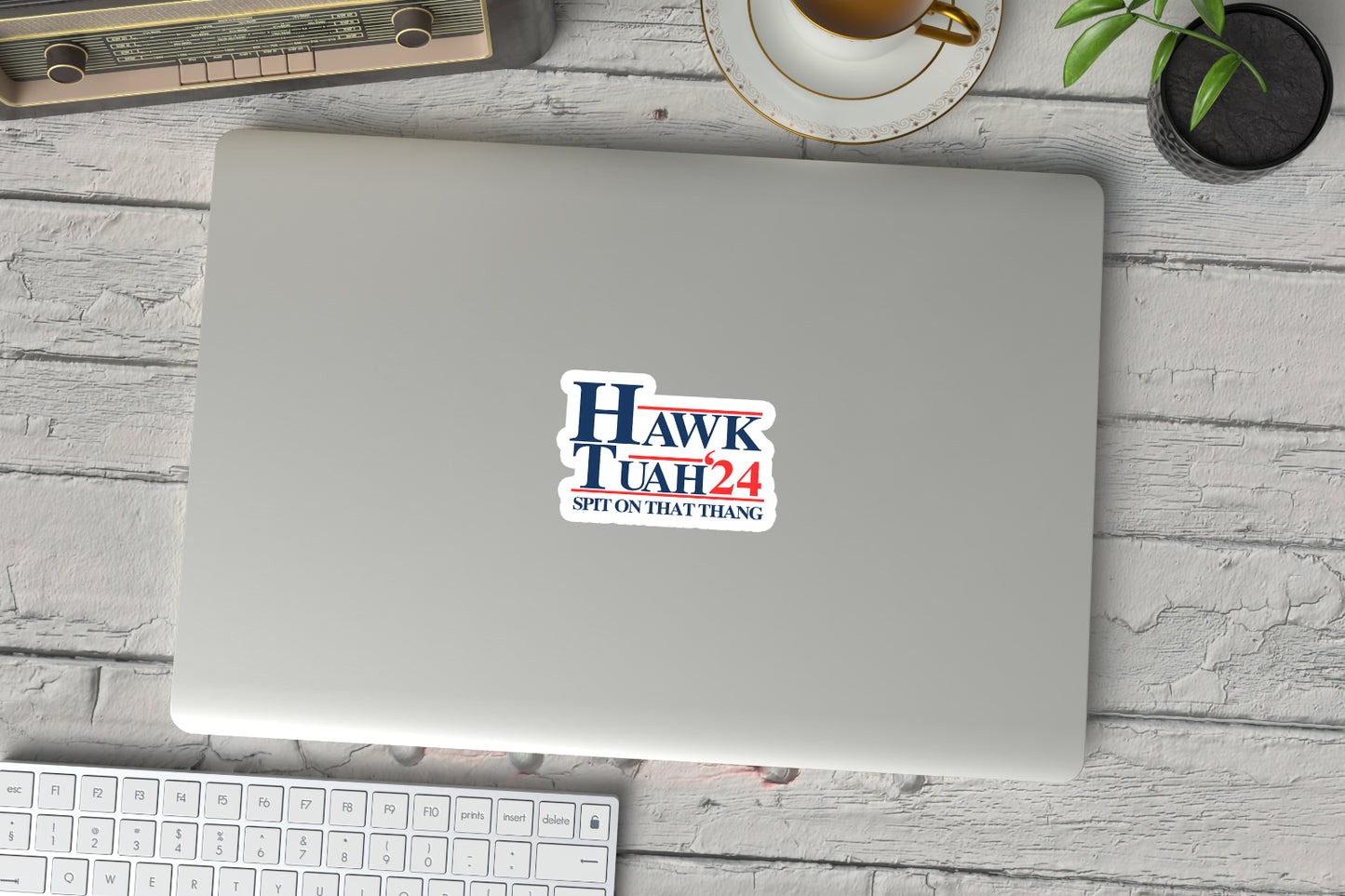 Hawk Tuah Funny MEME Sticker - Waterproof - SPIT on THAT THANG Decal - 2X1.4"