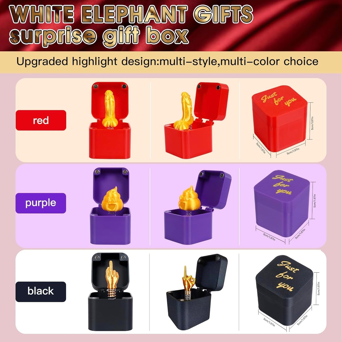 Middle Finger in a Box, Surprise Spoof Prank Gag Gifts for 1Pack