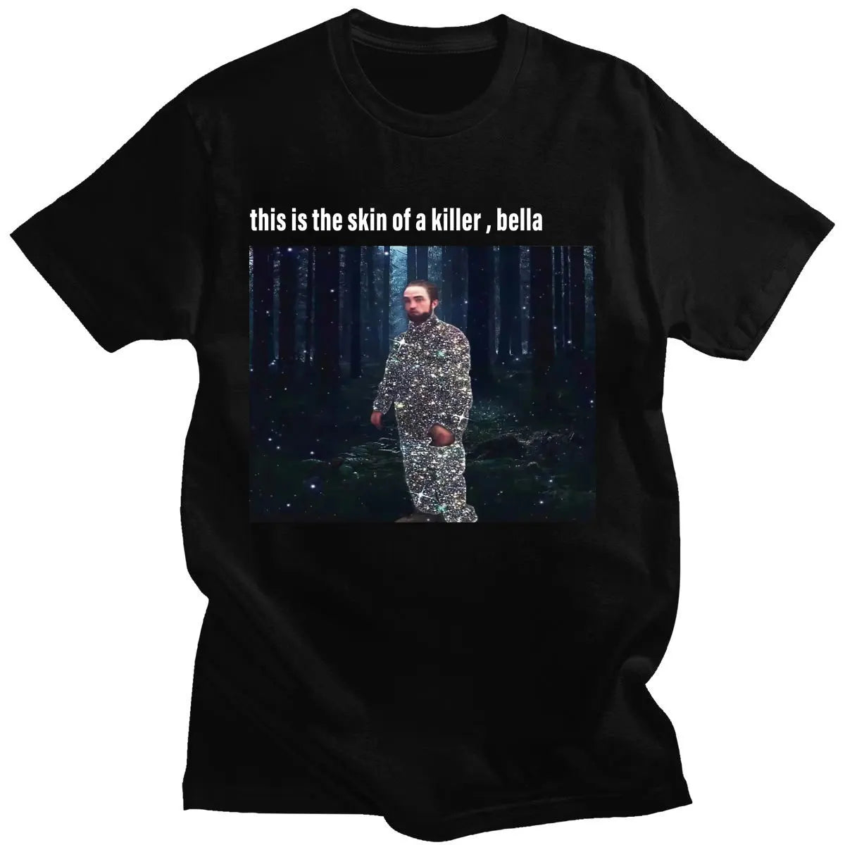 Funny Robert Pattinson Standing Meme T Shirt for Men Pure Cotton Tee Tops Vintage Rob Tshirt Short Sleeve Novelty T-Shirt