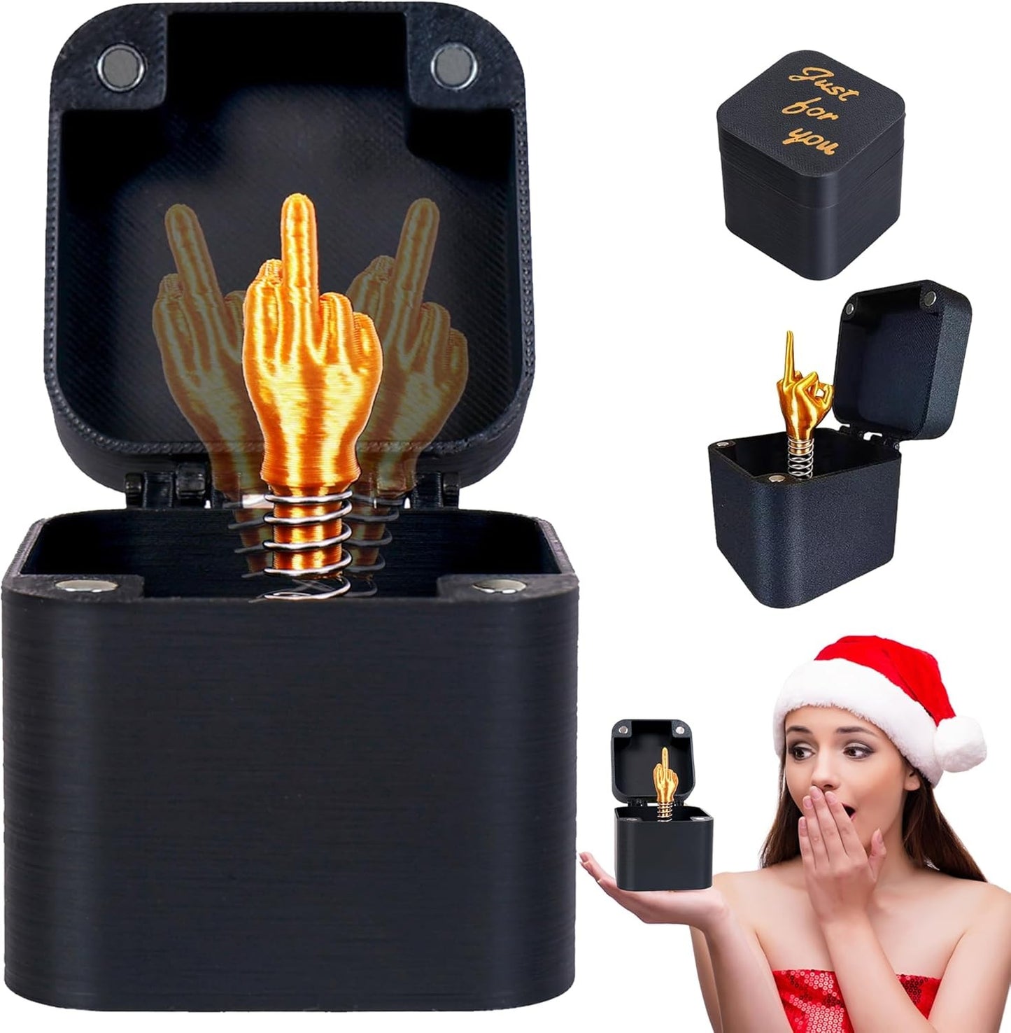 Middle Finger in a Box, Surprise Spoof Prank Gag Gifts for 1Pack