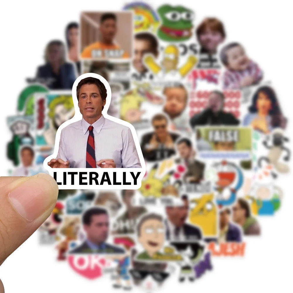50/100Pcs Funny Meme Graffiti Stickers Vinyl Waterproof for Laptop Phone Case Notebook Water Bottle Toy DIY Decor Sticker Toys