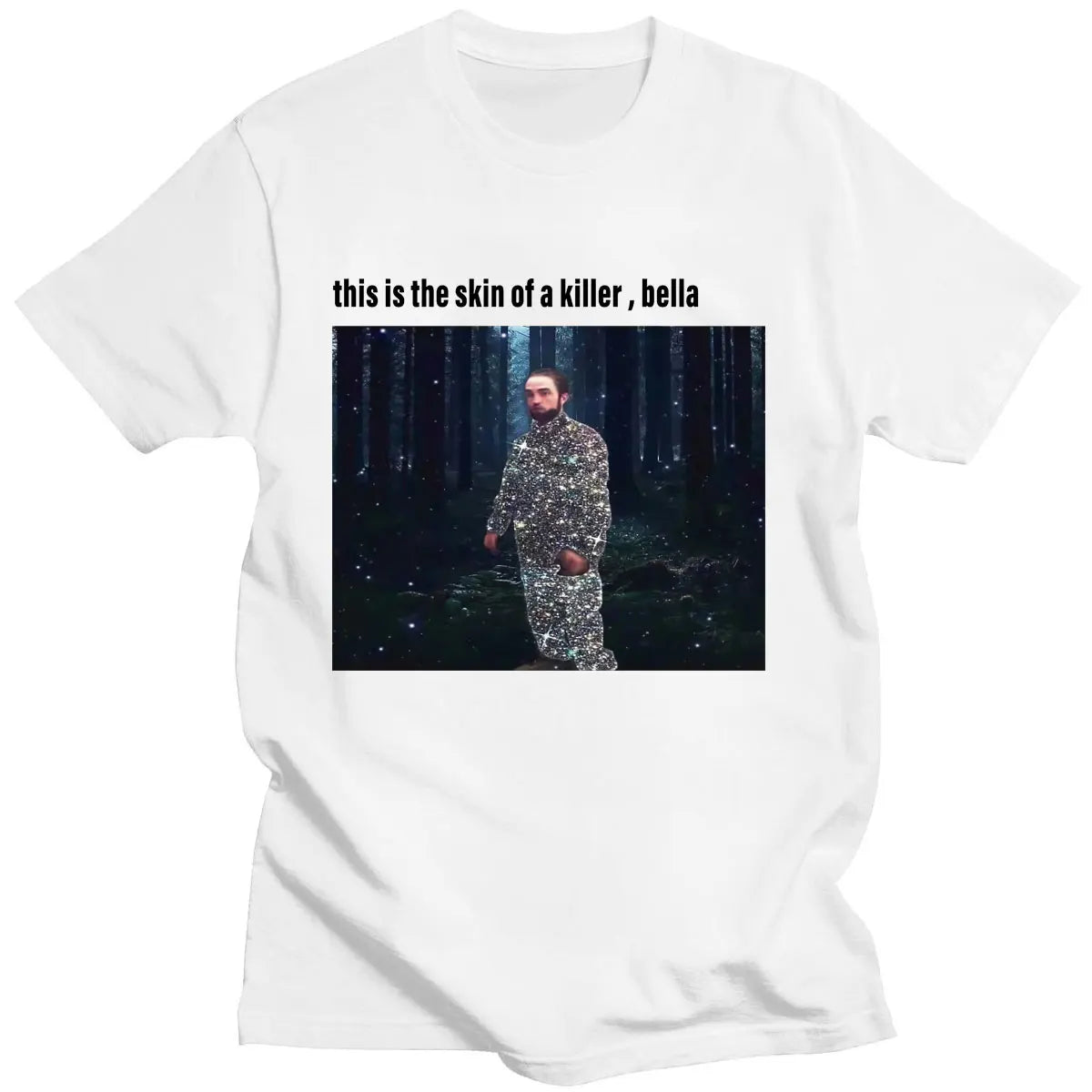 Funny Robert Pattinson Standing Meme T Shirt for Men Pure Cotton Tee Tops Vintage Rob Tshirt Short Sleeve Novelty T-Shirt