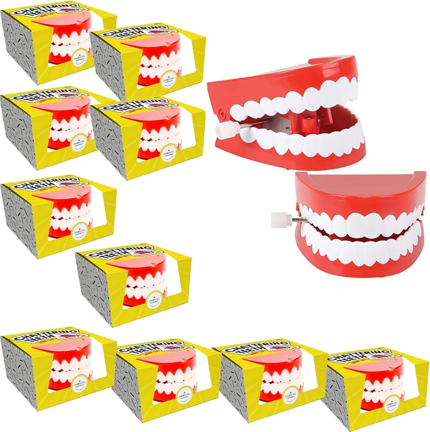 Wind up Teeth Chomping & Chattering Teeth Toys for Kids Birthday Party Favors, Novelty and Gag Gifts, 2.5" Inches (Single)