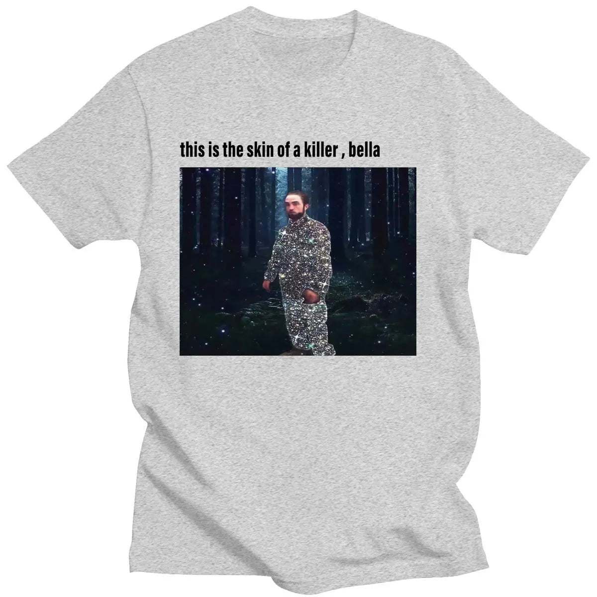 Funny Robert Pattinson Standing Meme T Shirt for Men Pure Cotton Tee Tops Vintage Rob Tshirt Short Sleeve Novelty T-Shirt