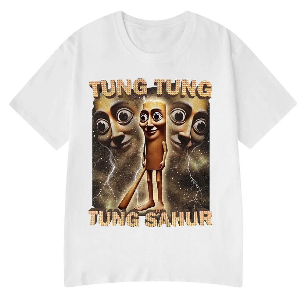 Italian Brainrot Tralalero Tralala Tung Tung Tung Sahur Bombardiro Crocodilo Funny Meme T-Shirt Men Women Cotton Tees Y2K Tops