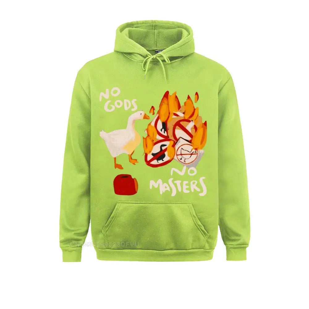 Men'S Harajuku Pullover Hoodie Untitled Goose Game No God No Meme Funny Pullover Hoodie Camisas Pullover Hoodie Crew Neck