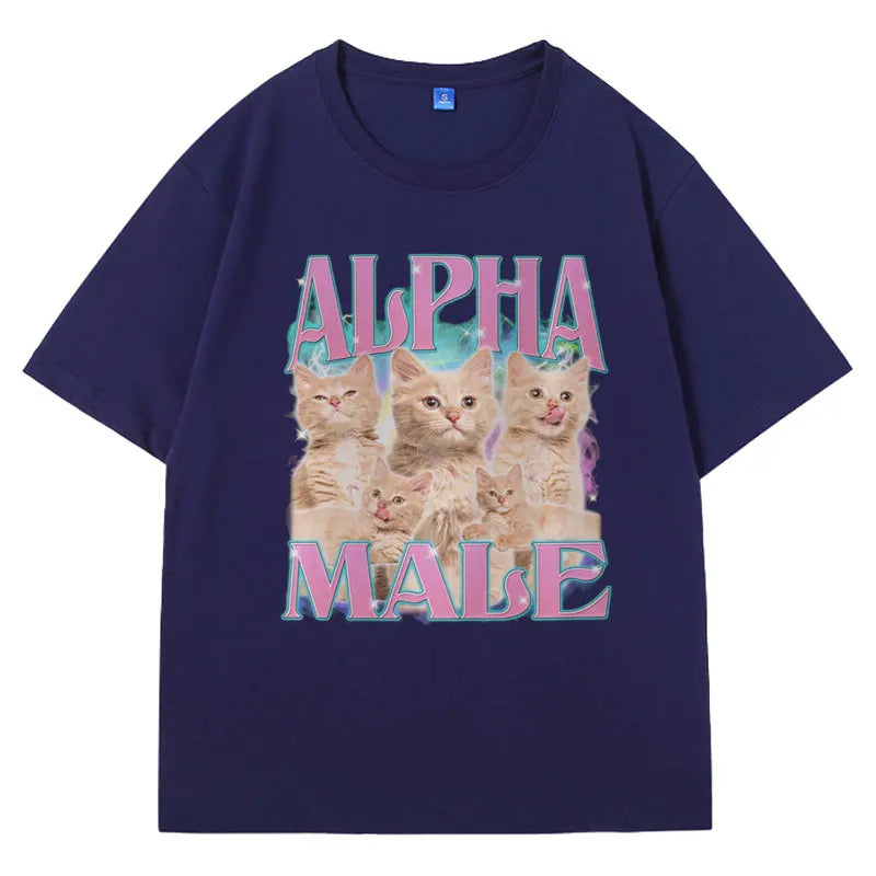 Alpha Male T-Shirt Guy Best Friend Gift Tshirts Summer Fashion Funny Meme Graphic T Shirt Short Sleeve Oversized Unisex Tshirts