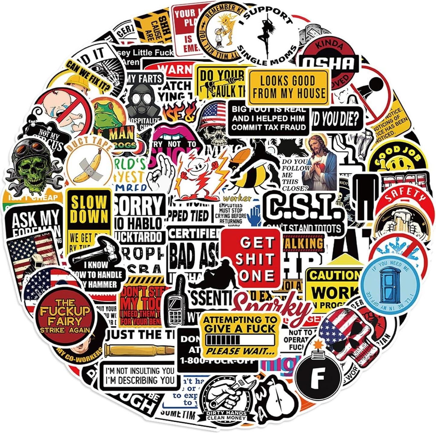 100 Pcs Funny Stickers for Adults (Dirty) Meme Water Bottles Sticker Pack Waterp