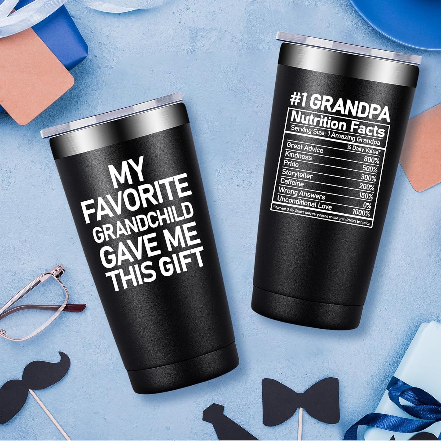 Gifts for Grandpa - Grandpa Gifts from Granddaughter, Grandson - Father'S Day Christmas Birthday Gift for Grandpas - Tumbler Cup