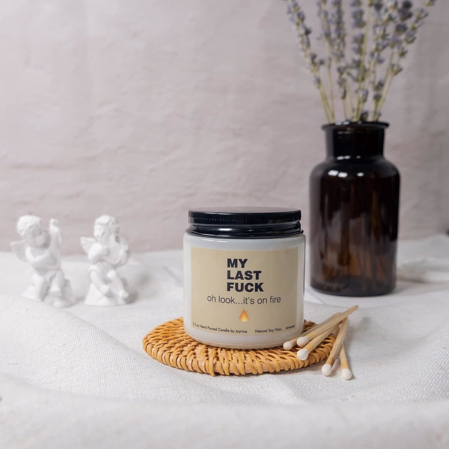 My Last F Candle - Funny Candles for Women Men, Inappropriate Soy Candle Gifts F