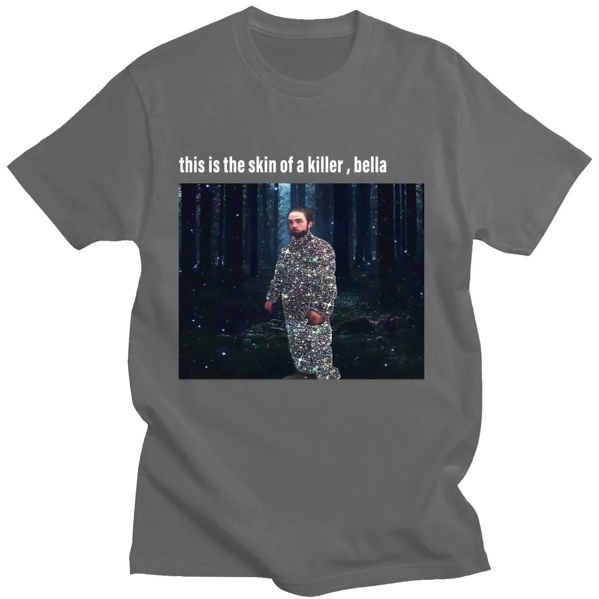 Funny Robert Pattinson Standing Meme T Shirt for Men Pure Cotton Tee Tops Vintage Rob Tshirt Short Sleeve Novelty T-Shirt