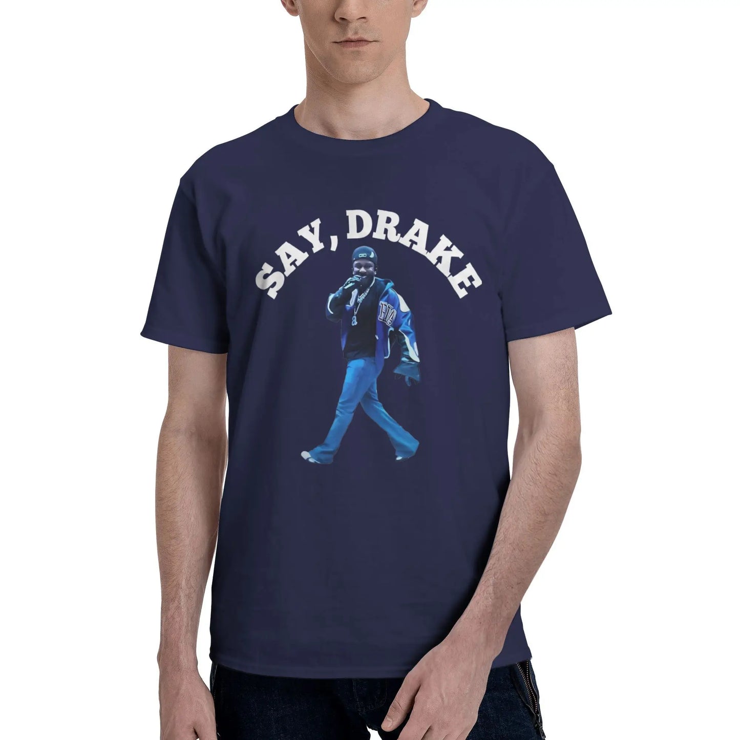 Rapper Kendrick Lamar Say Drake Meme Men T Shirt Vintage Tees Short Sleeve Crew Neck T-Shirt Cotton Printed Clothes