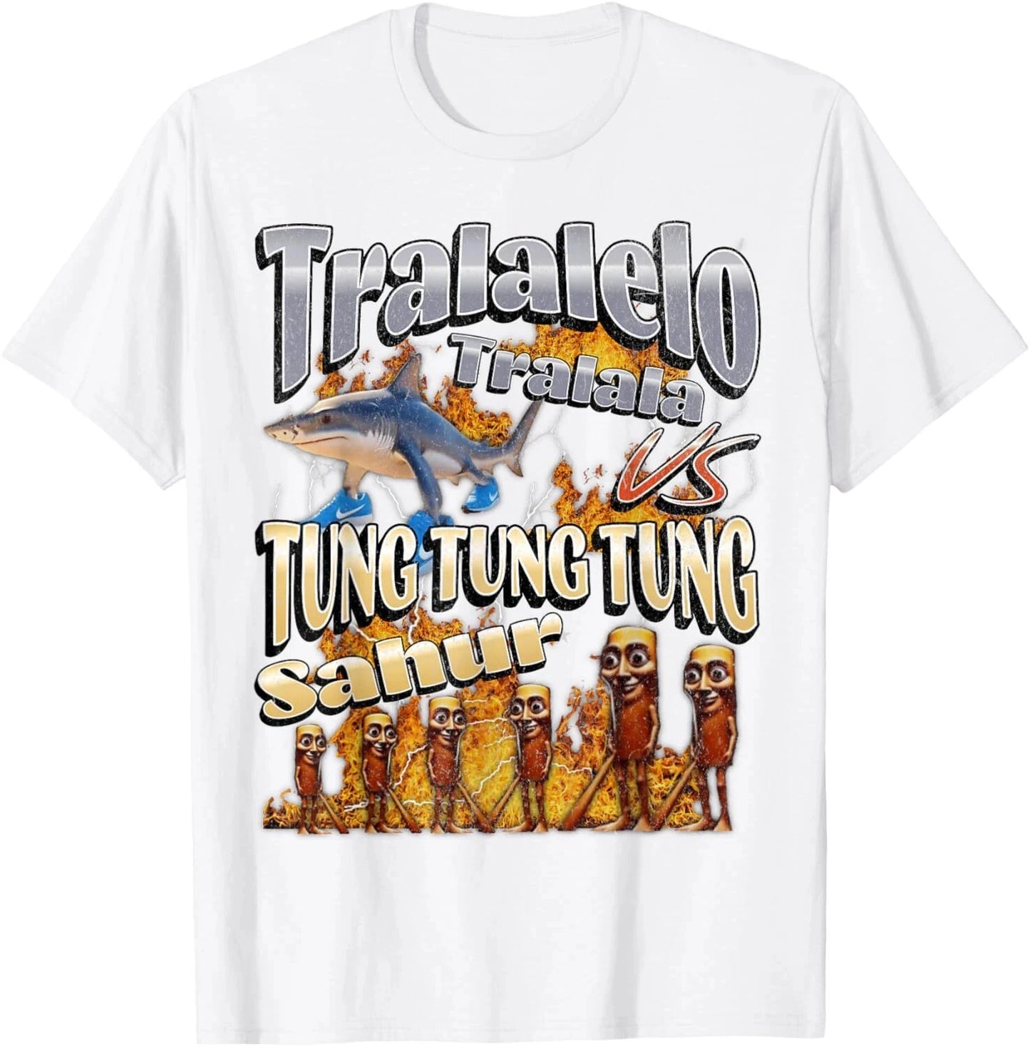 Italian Brainrot Tralalero Tralala Tung Tung Tung Sahur Bombardiro Crocodilo Funny Meme T-Shirt Men Women Cotton Tees Y2K Tops
