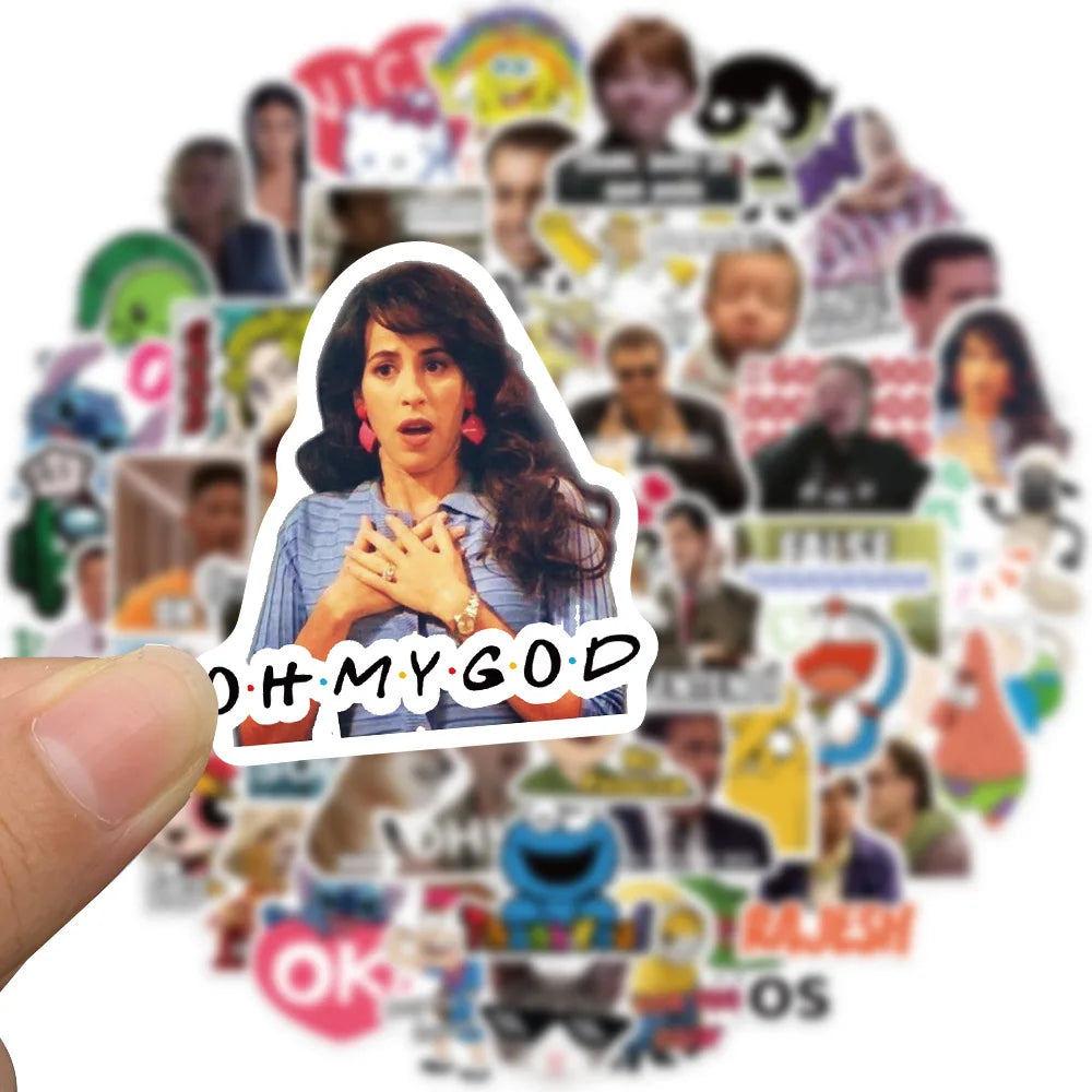 50/100Pcs Funny Meme Graffiti Stickers Vinyl Waterproof for Laptop Phone Case Notebook Water Bottle Toy DIY Decor Sticker Toys