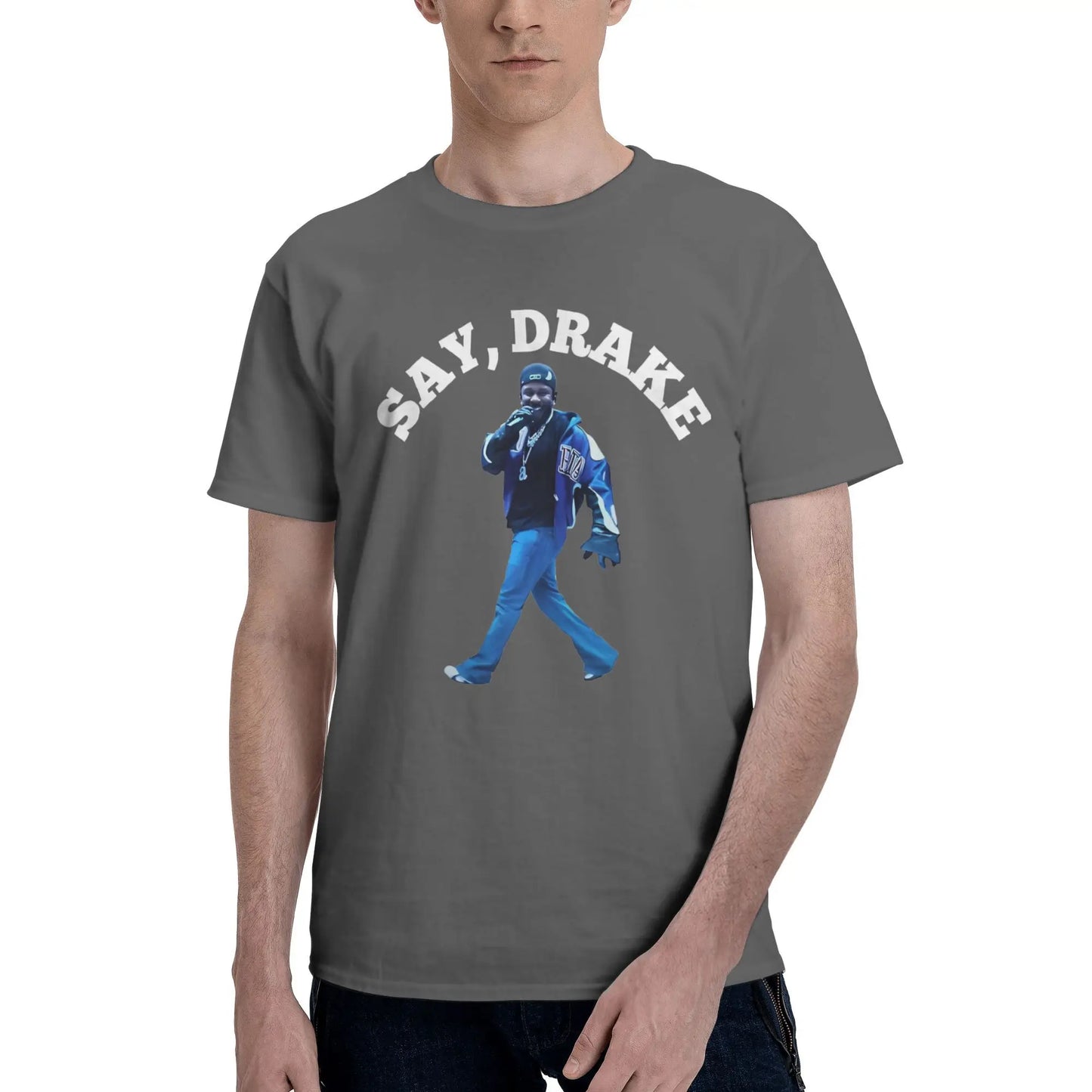 Rapper Kendrick Lamar Say Drake Meme Men T Shirt Vintage Tees Short Sleeve Crew Neck T-Shirt Cotton Printed Clothes