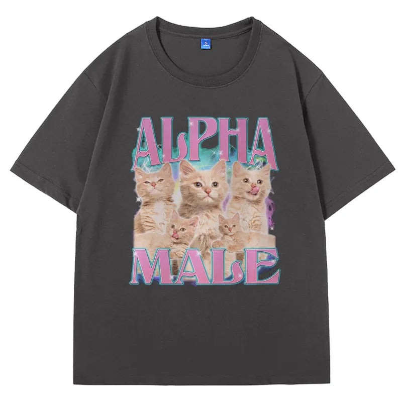 Alpha Male T-Shirt Guy Best Friend Gift Tshirts Summer Fashion Funny Meme Graphic T Shirt Short Sleeve Oversized Unisex Tshirts
