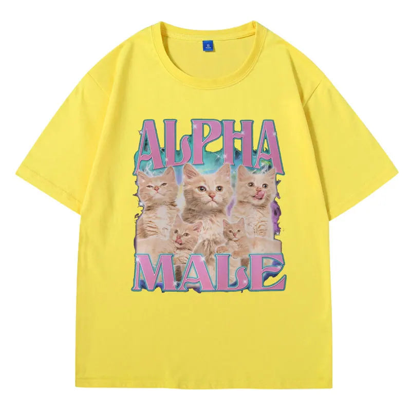 Alpha Male T-Shirt Guy Best Friend Gift Tshirts Summer Fashion Funny Meme Graphic T Shirt Short Sleeve Oversized Unisex Tshirts