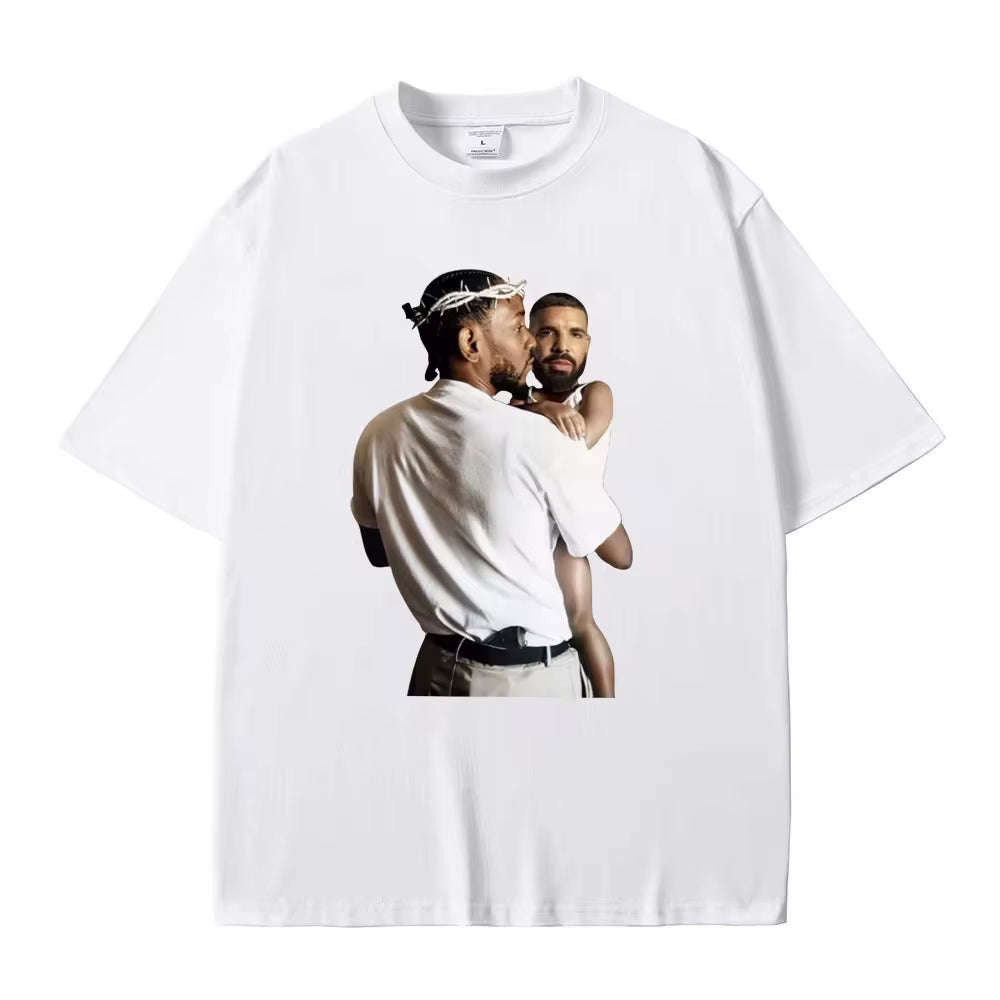 Streetwear Rapper Kendrick Lamar Drake Funny Meme T Shirt Mr Morale the Big Steppers Tee Men Women Hip Hop Casual Oversized Top