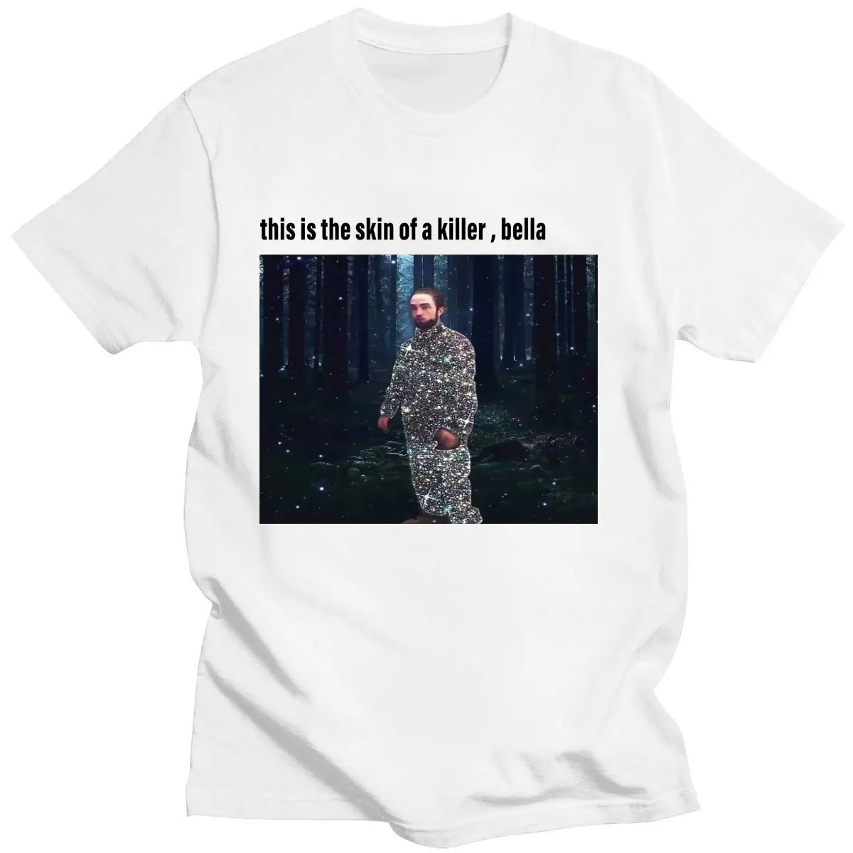 Funny Robert Pattinson Standing Meme T Shirt for Men Pure Cotton Tee Tops Vintage Rob Tshirt Short Sleeve Novelty T-Shirt