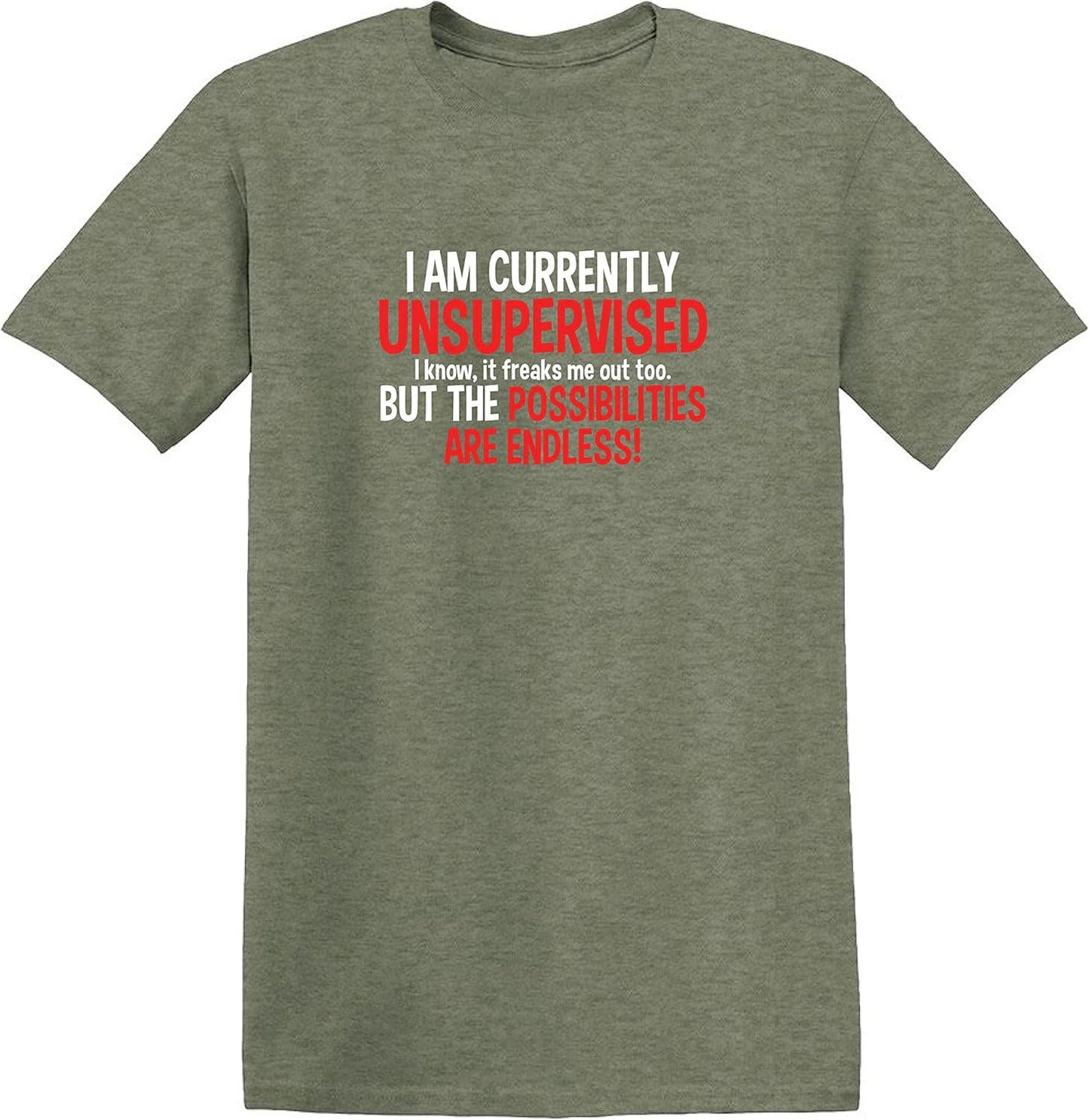 I'M Currently Unsupervised Novelty Graphic Sarcastic Funny T Shirt