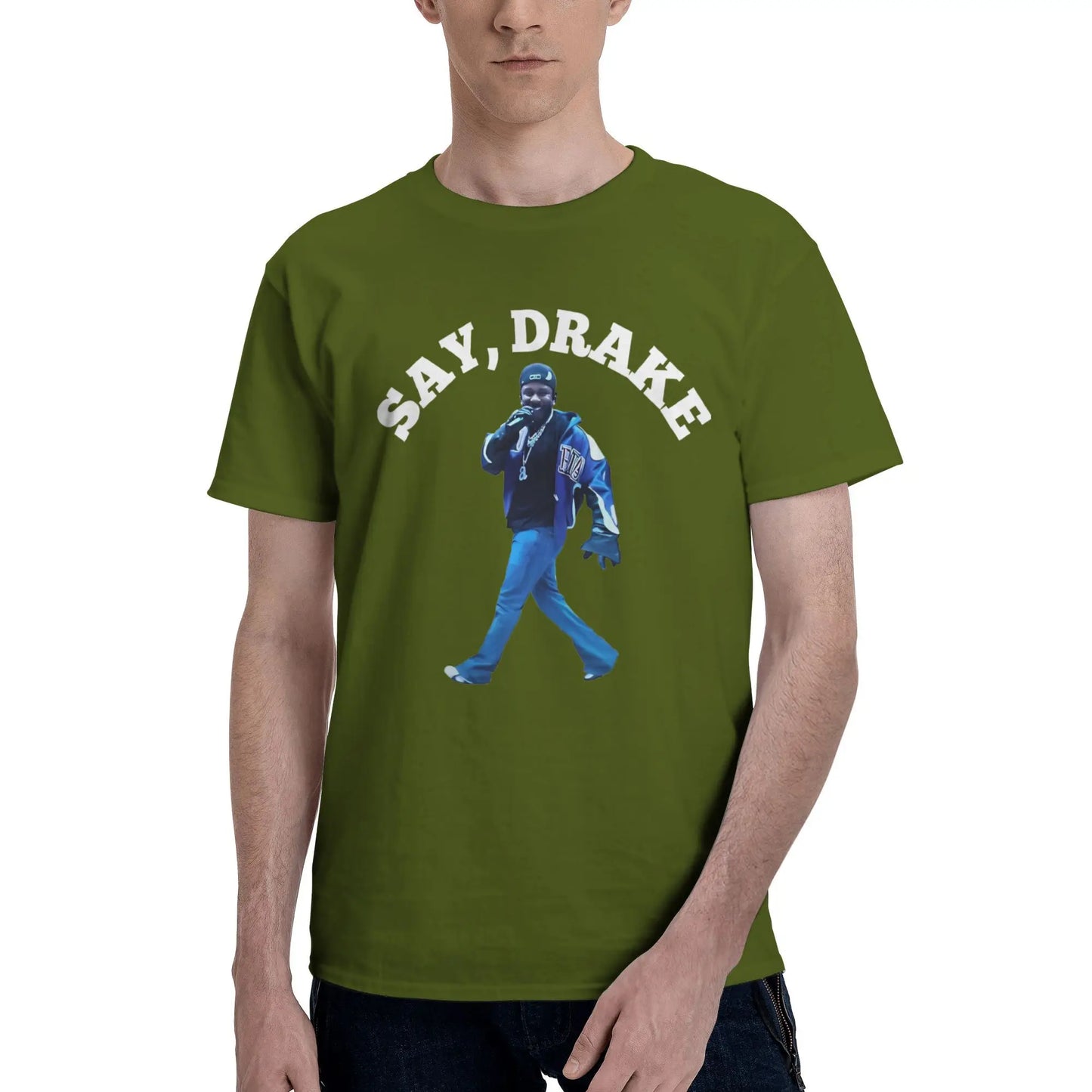 Rapper Kendrick Lamar Say Drake Meme Men T Shirt Vintage Tees Short Sleeve Crew Neck T-Shirt Cotton Printed Clothes