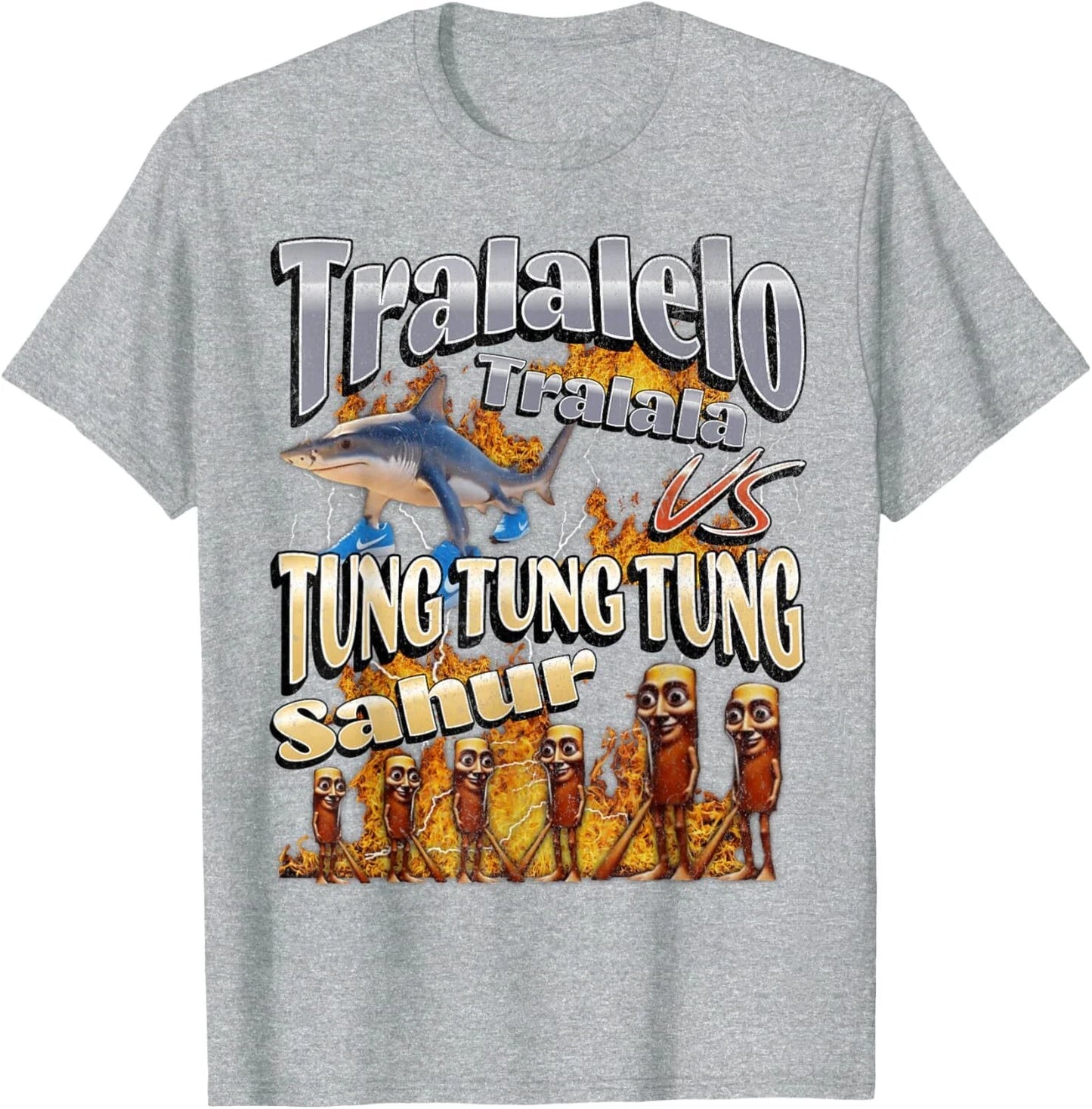 Italian Brainrot Tralalero Tralala Tung Tung Tung Sahur Bombardiro Crocodilo Funny Meme T-Shirt Men Women Cotton Tees Y2K Tops