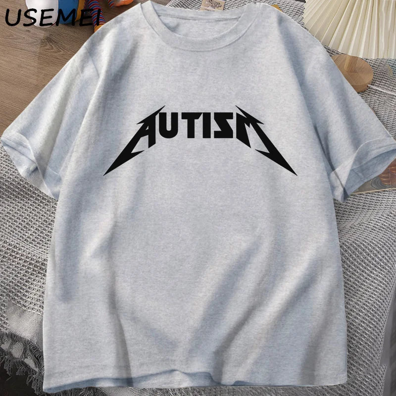 Autism Meme T Shirt Cotton Funny Humor Introvert T-Shirts for Men Women Letter Printed Tees Unisex T-Shirts Oversized