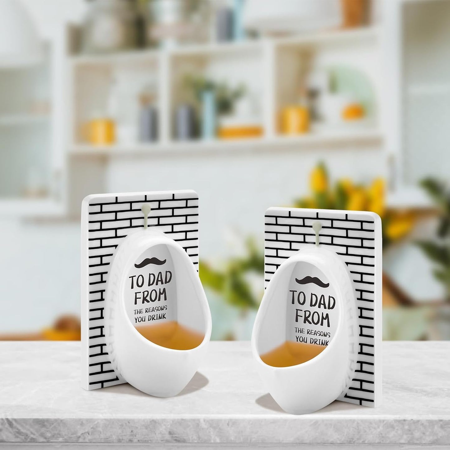 Fathers Day Dad Gifts from Daughter Son Gifts for Men Urinal Shot Glasses Set Of