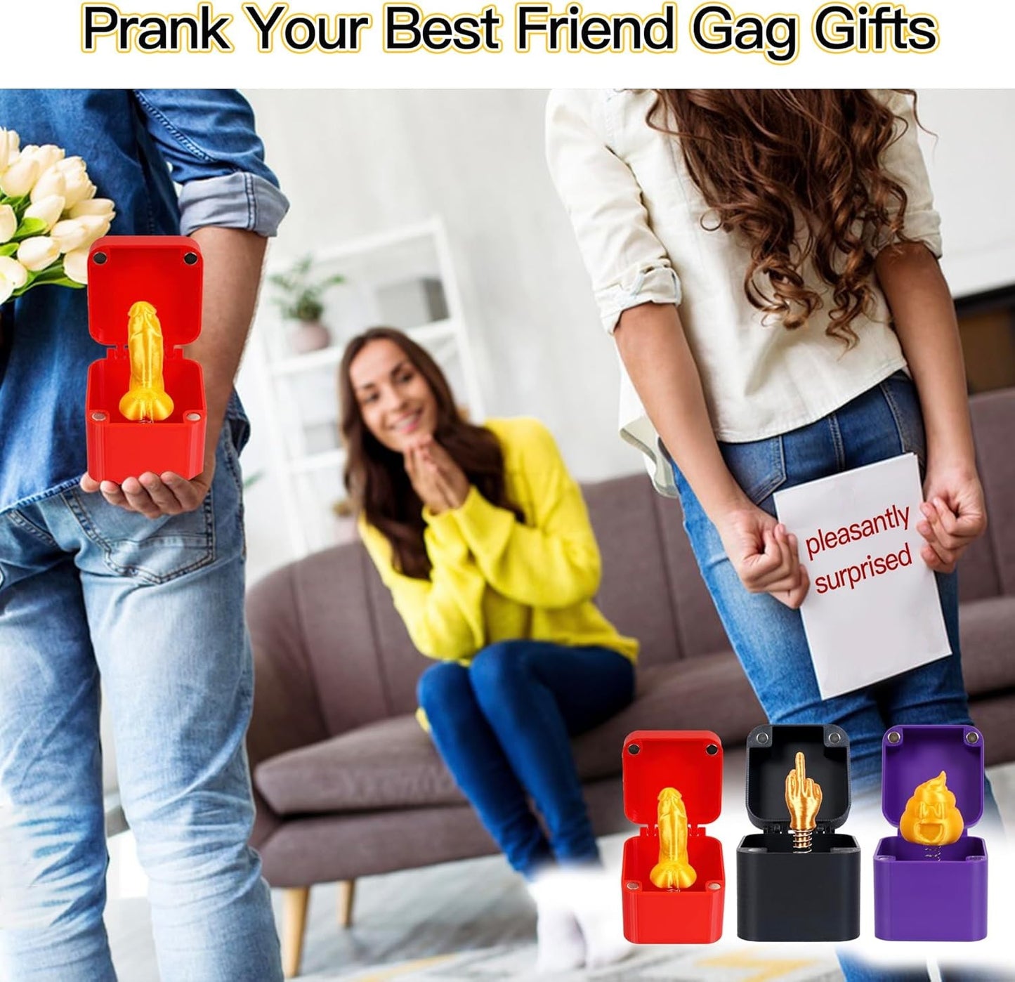Middle Finger in a Box, Surprise Spoof Prank Gag Gifts for 1Pack