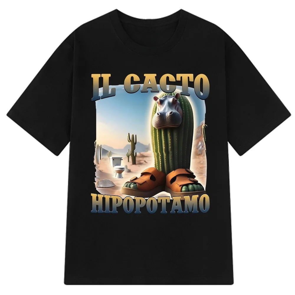 Italian Brainrot Tralalero Tralala Tung Tung Tung Sahur Bombardiro Crocodilo Funny Meme T-Shirt Men Women Cotton Tees Y2K Tops