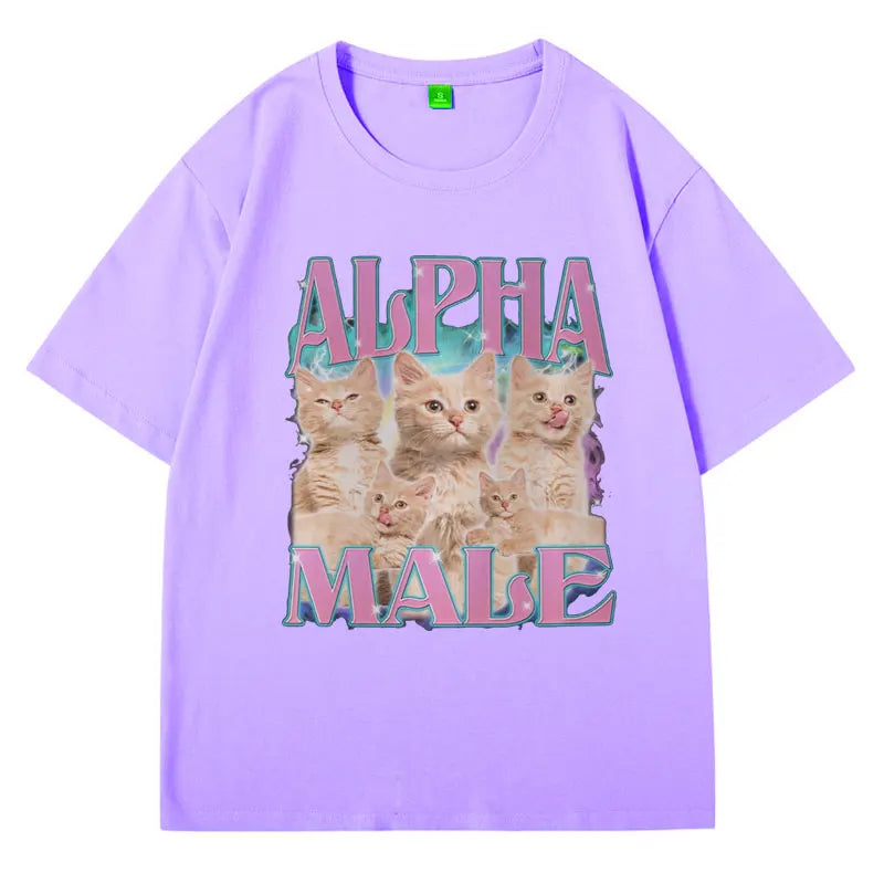 Alpha Male T-Shirt Guy Best Friend Gift Tshirts Summer Fashion Funny Meme Graphic T Shirt Short Sleeve Oversized Unisex Tshirts