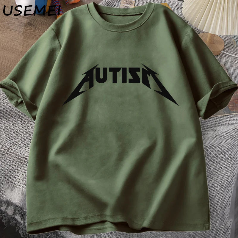 Autism Meme T Shirt Cotton Funny Humor Introvert T-Shirts for Men Women Letter Printed Tees Unisex T-Shirts Oversized