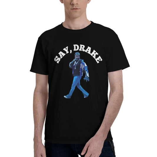 Rapper Kendrick Lamar Say Drake Meme Men T Shirt Vintage Tees Short Sleeve Crew Neck T-Shirt Cotton Printed Clothes