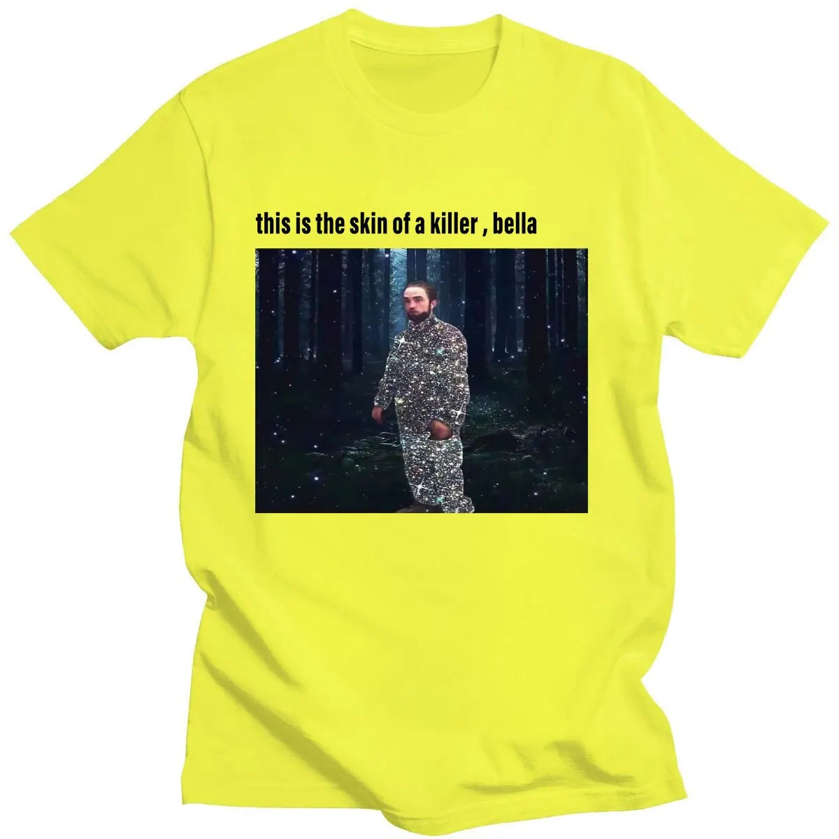 Funny Robert Pattinson Standing Meme T Shirt for Men Pure Cotton Tee Tops Vintage Rob Tshirt Short Sleeve Novelty T-Shirt