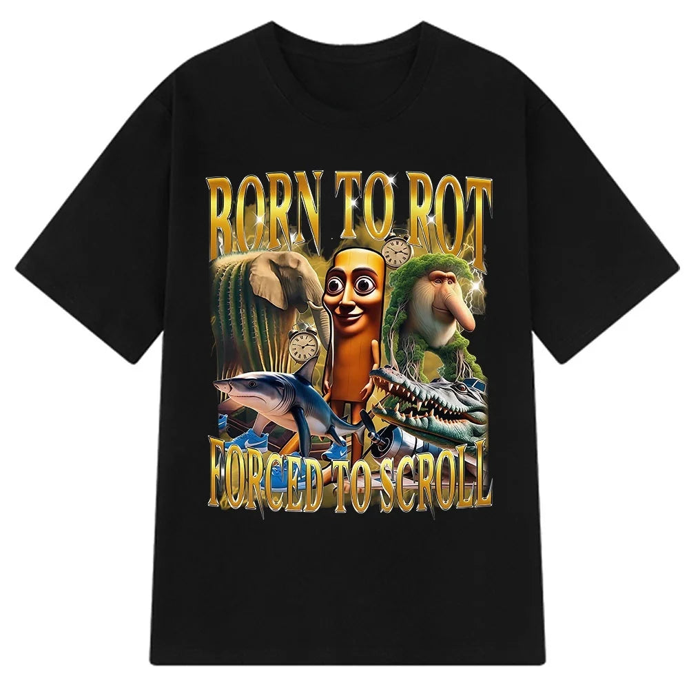Italian Brainrot Tralalero Tralala Tung Tung Tung Sahur Bombardiro Crocodilo Funny Meme T-Shirt Men Women Cotton Tees Y2K Tops