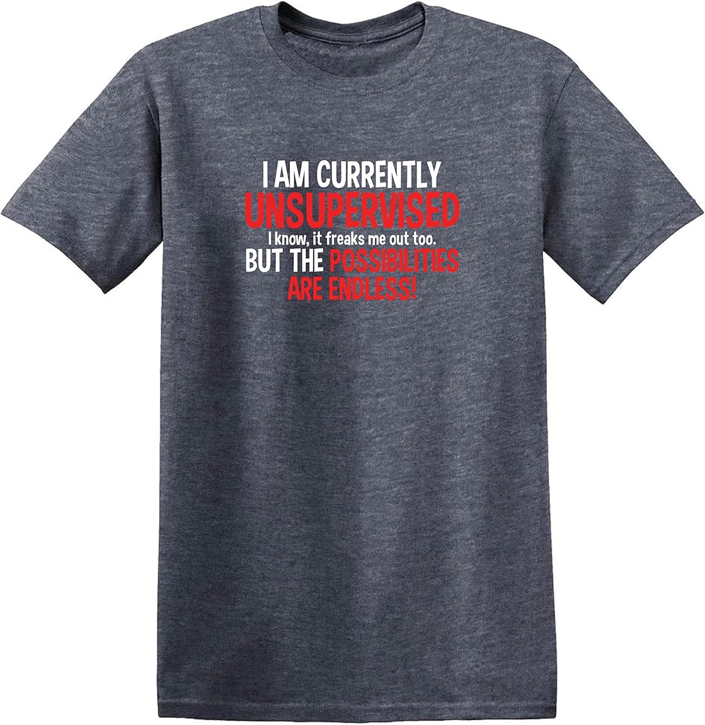 I'M Currently Unsupervised Novelty Graphic Sarcastic Funny T Shirt